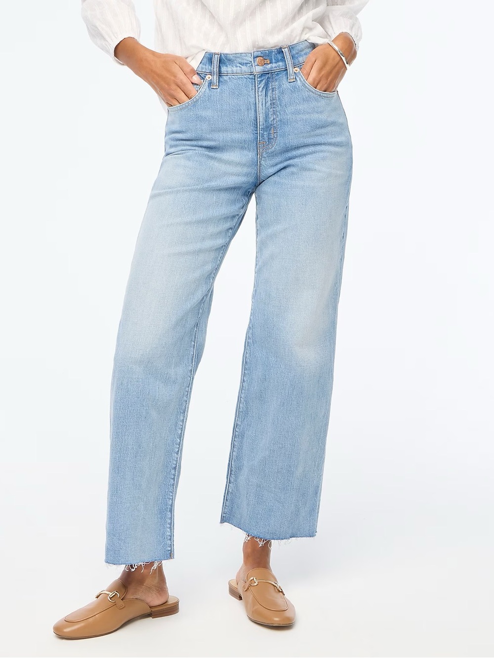 J Crew Wide-leg cropped jean in all-day stretch